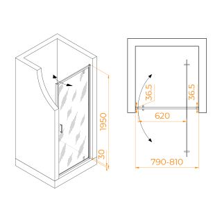 Душевая дверь RGW LE-102 711210208-11 80см хром